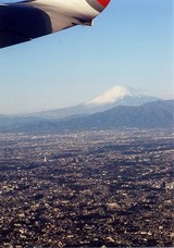 機上から望む富士山