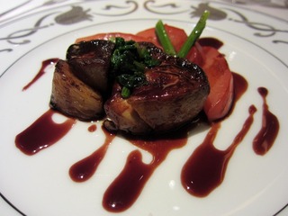 Duck foie gras saute, with apple marmalade