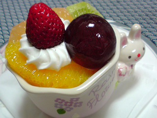 マロンのプリンアラモード