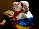 B「わっほう!」飛び乗る