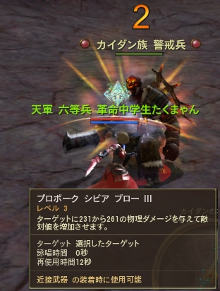 直接攻撃し、ヘイトを上げるスキル!