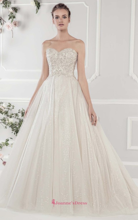 Court Train A-Line Beading Sequins Button Cheap Wedding Dress Uk