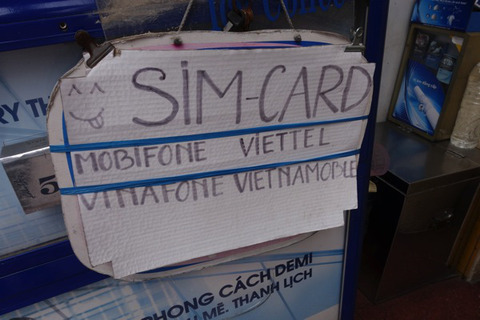 街中の屋台でのSIMカード販売