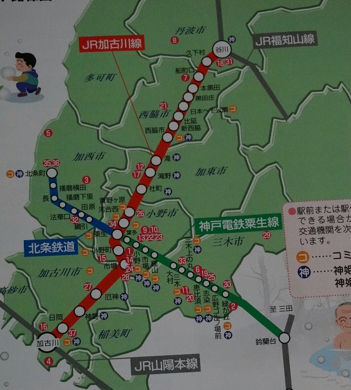 北条鉄道路線図