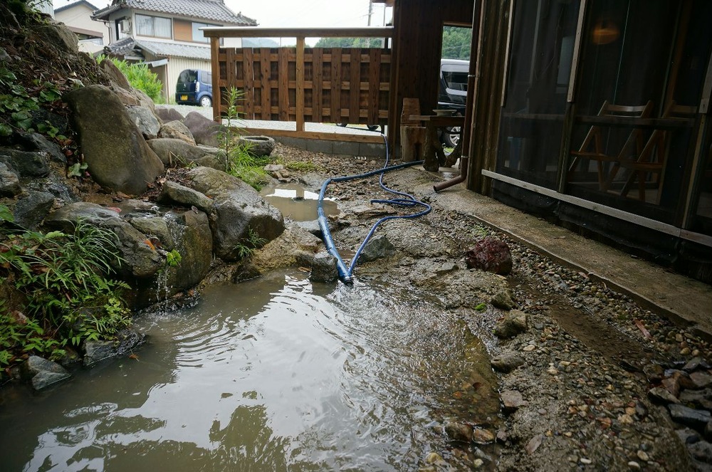 水庭の池の掃除