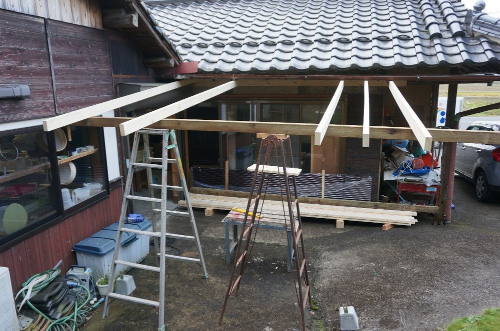作業場の屋根作り