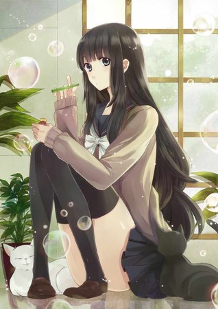 座っている女の子23