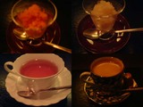 途中のシャーベットと食後の飲み物