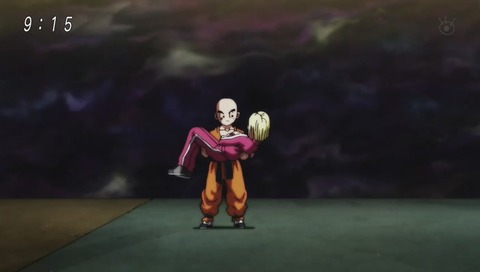 ドラゴンボール超 場外かめはめ波で飛ぶクリリン