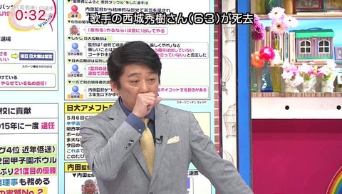 西城秀樹 死去 速報テロップ フジテレビ