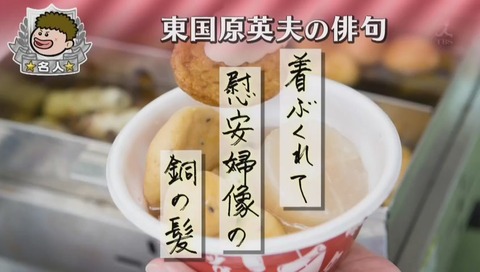 「プレバト」東国原英夫「着ぶくれて 慰安婦像の 銅の髪」