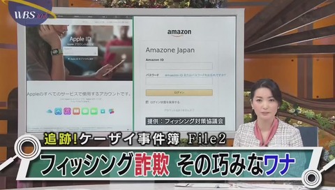 WBS フィッシング詐欺の特集 画像