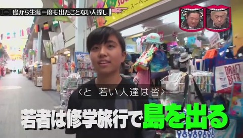 修学旅行で島の外に出る人たち