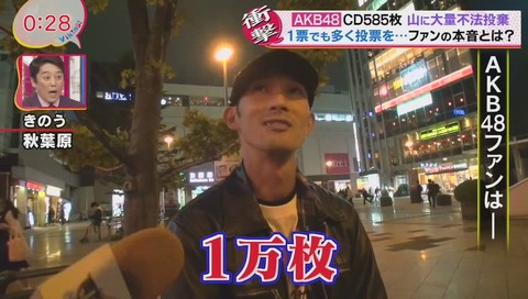 CD1万枚を買ったAKBファン