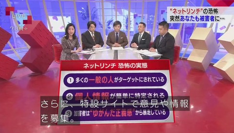 『クローズアップ現代+』「ネットリンチ」