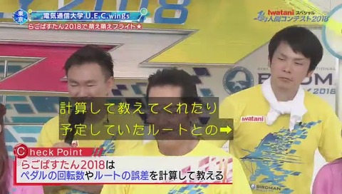 鳥人間コンテスト 2018 電気通信大学「らごぱすたん」
