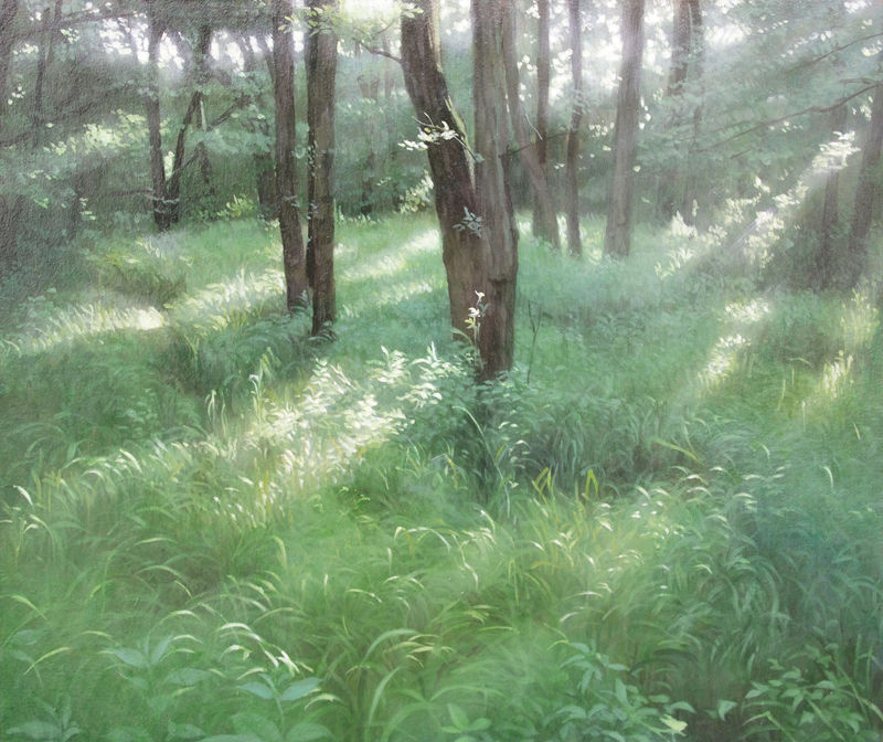 芳川誠「濁る」油彩画