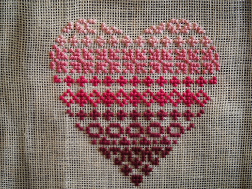 ハートの刺繍 : サウンド オブ クロスステッチ