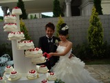 3104 & Rie Wedding Cake cut
