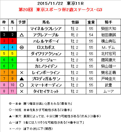 東京2歳S 予想