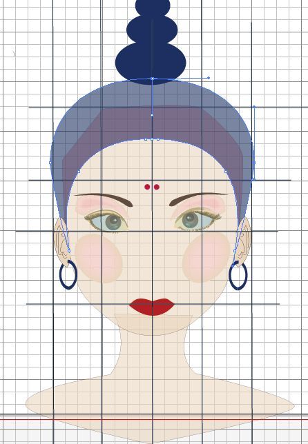 絵を描くグリッド表示で