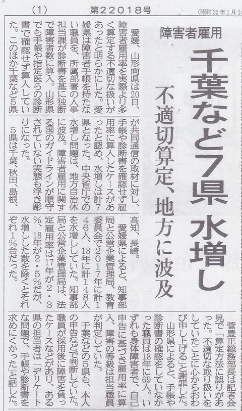 千葉県も行っていた障害者雇用率水増し 再発防止のために徹底した原因究明を 寺尾さとしのブログ