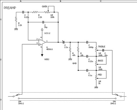 AshimotoSystem 壱号回路図PREAMP