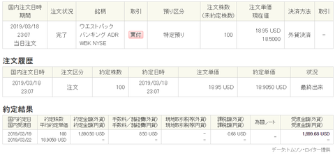 WBK　買付　190318