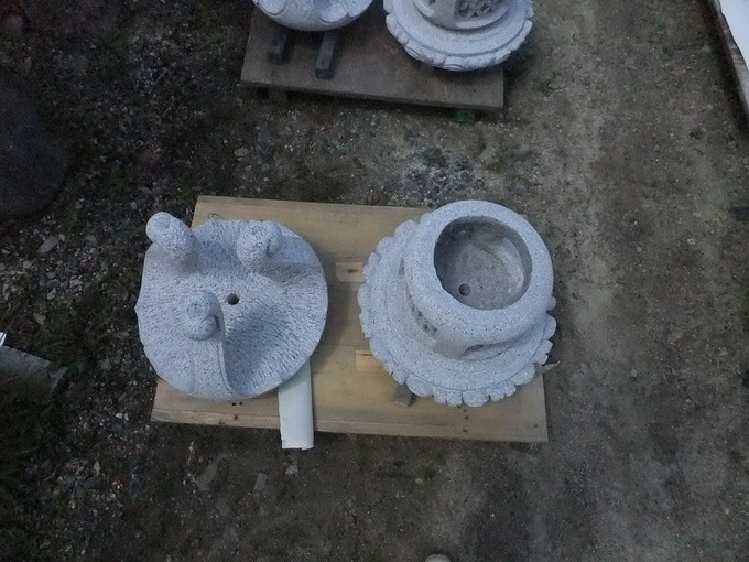 石灯篭あかり電球用穴あけ