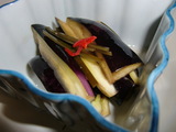 茄子の浅漬け(一夜漬け)の完成
