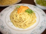 うにのクリームソースパスタの完成