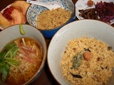 そぼろご飯と鯛茶漬け