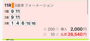 2018年6月23日東京11R的中馬券