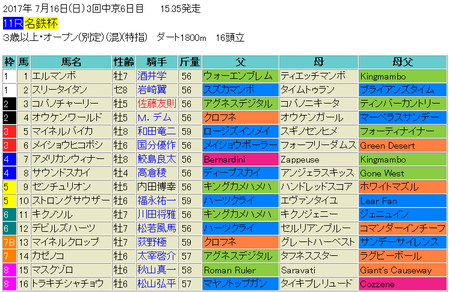 名鉄杯2017予想