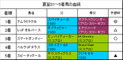 夏至ステークス2018結果