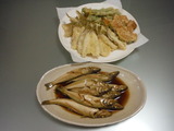 鱚煮付け、天麩羅