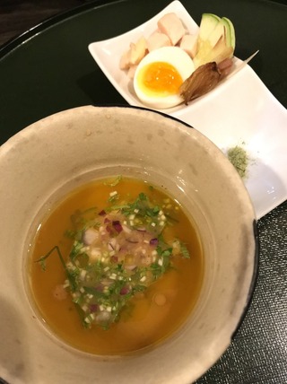 のりさんトマト水と甘海老の冷やしつけ麺