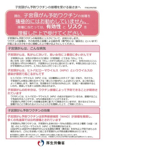 パピローマワクチンH2506リーフレット