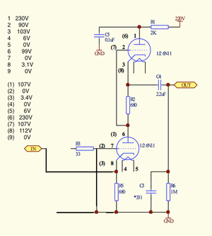 TUBE SRPP 電圧