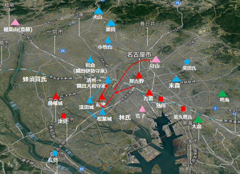 萱津合戦 信長経路