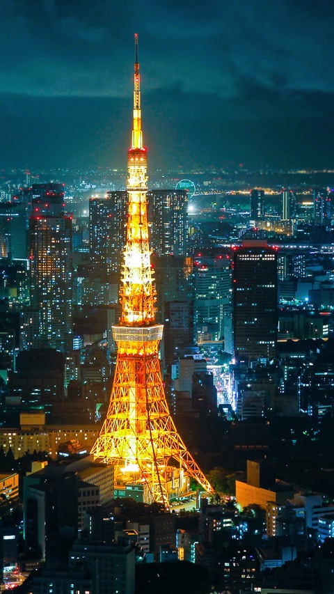 ライトアップした東京タワーの壁紙
