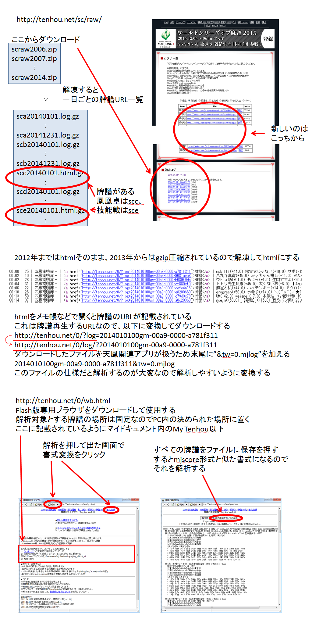 牌譜ダウンロード方法