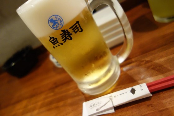 魚寿司 モルツジョッキ(518円)