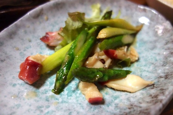 活ほっきとアスパラのバター焼
