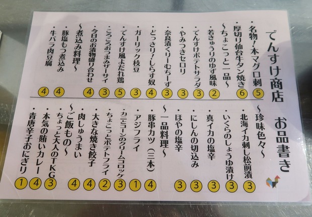 でんすけ商店 メニュー