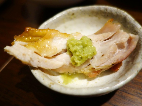 鶏肉にワサビ