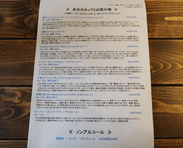 さかづき Brewing ビールメニュー