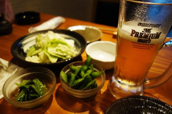 ビールとお通し