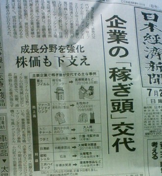 企業の稼ぎ頭交代