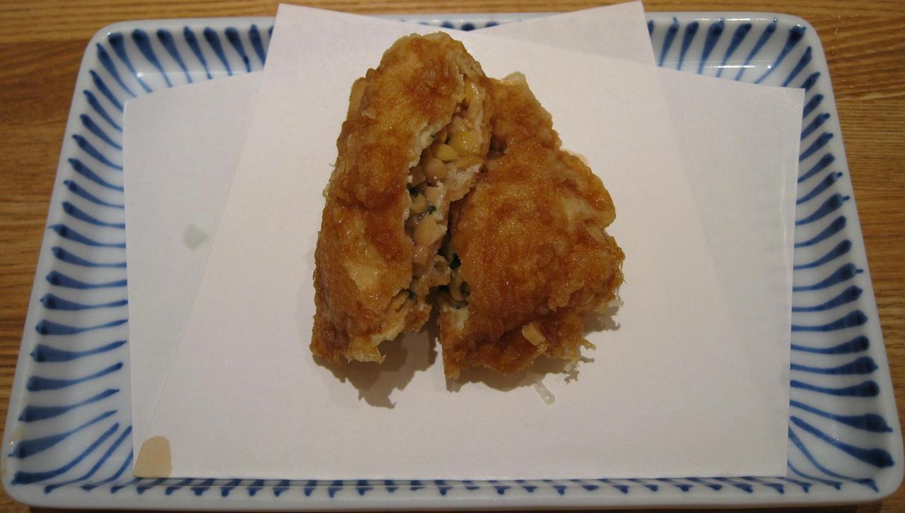 納豆稲荷揚げ